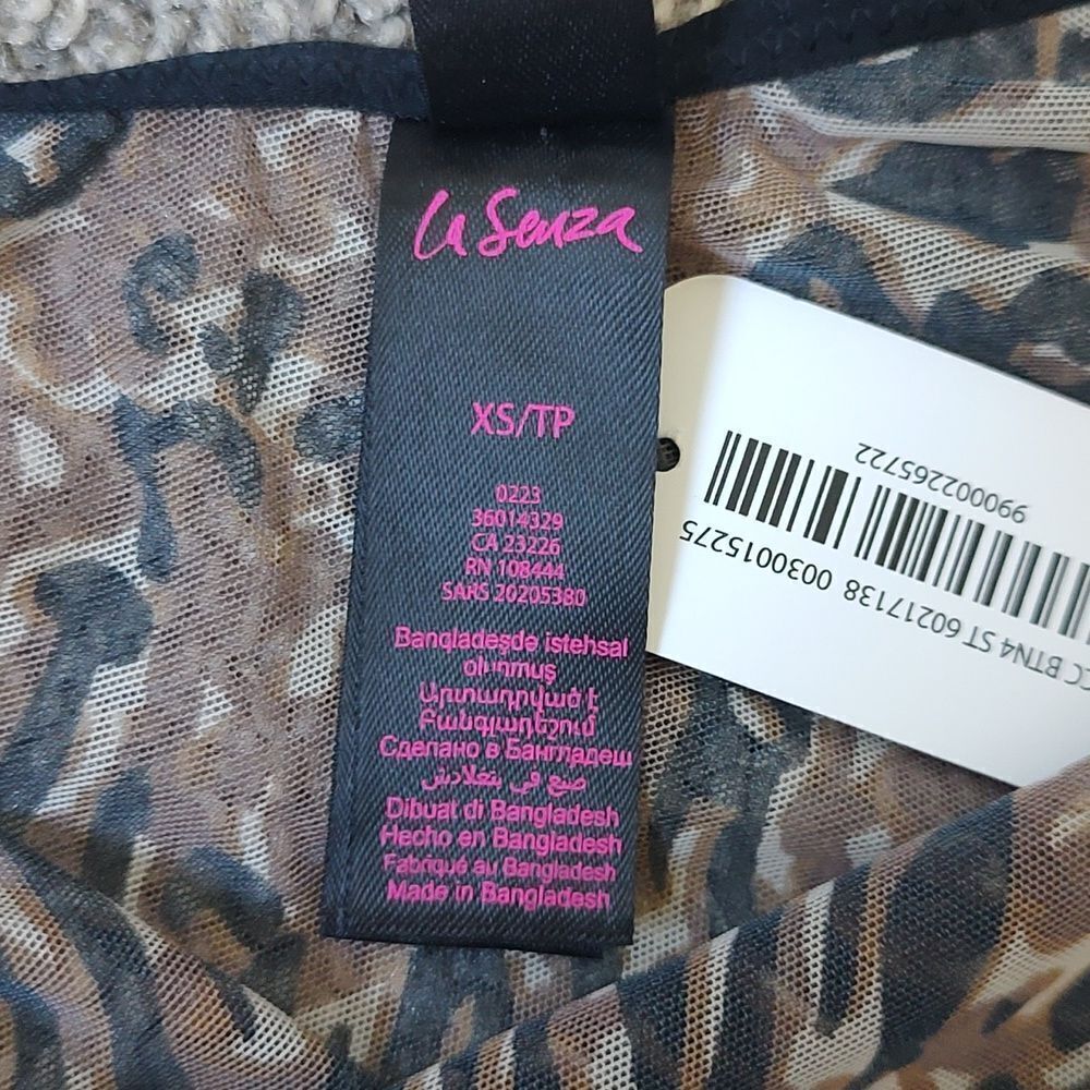New With Tag La‎ Senza Size XS Leopard Print Layered Mesh Bodysuit - Picture 14 of 15